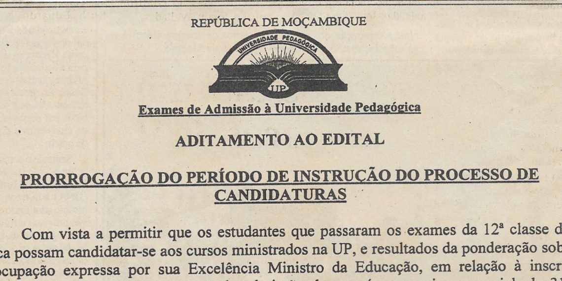 Universidade Pedagógica – Candidaturas 2000 – 29 de Janeiro de 2000