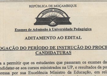 Universidade Pedagógica – Candidaturas 2000 – 29 de Janeiro de 2000
