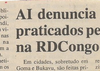 AI denuncia massacres praticados pela rebelião na RD Congo – 18 de Janeiro de 2000