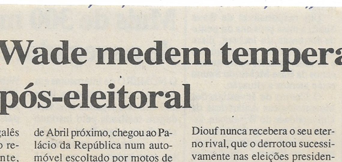 Senegal: Diouf e Wade medem temperatura política pós-eleitoral – 24 de Março de 2000