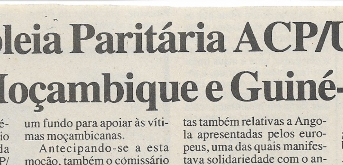 Assembleia Paritária ACP/EU apoia Moçambique e Guiné-Bissau – 24 de Março de 2000