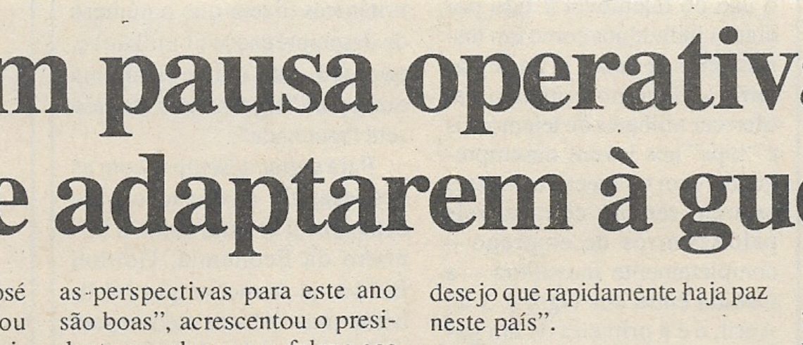 Forças Armadas Angolanas em pausa operativa para se adaptarem à guerrilha – 25 de Março de 2000
