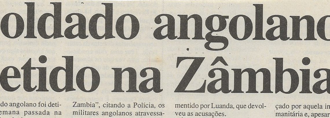 Soldado angolano detido na Zâmbia – 30 de Maio de 2000
