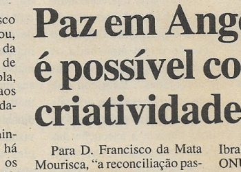 Paz em Angola é possível com criatividade politica – 19 de Maio de 2000