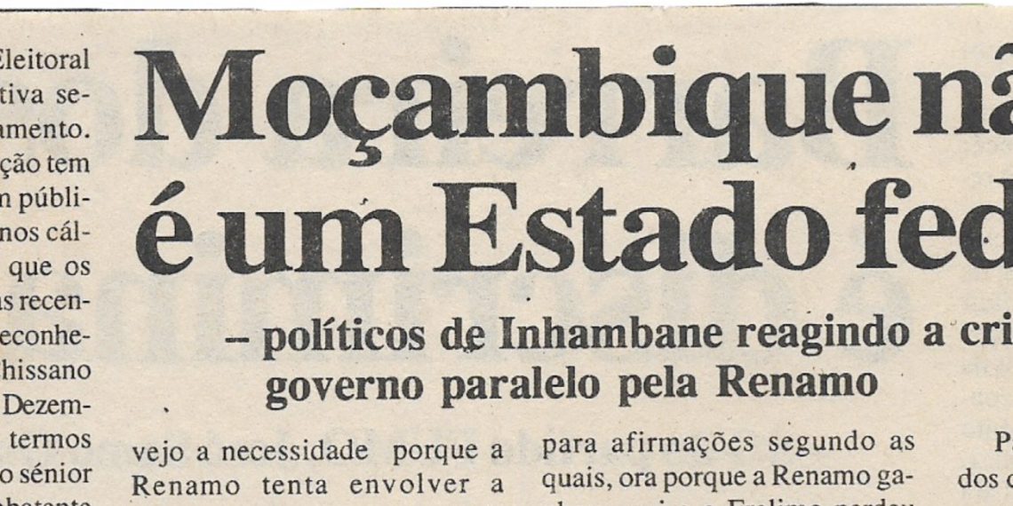 Moçambique não é um Estado federal – 12 de Janeiro de 2000