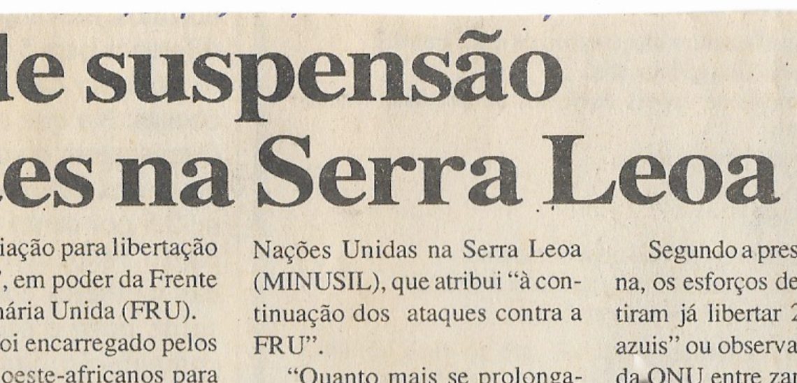 Taylor pede suspensão de combates na Serra Leoa – 24 de Maio de 2000