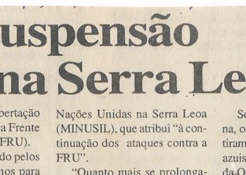 Taylor pede suspensão de combates na Serra Leoa – 24 de Maio de 2000