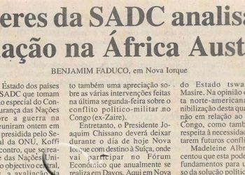 Líderes da SADC analisam situação na África Austral – 26 de Janeiro de 2000