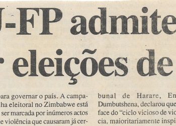 ZANU-PF admite perder eleições de Junho – 24 de Maio de 2000