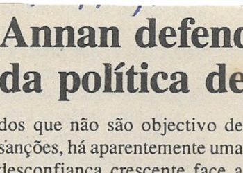 Annan defende apuramento da política de sanções – 19 de Abril de 2000