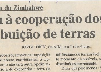Para prevenir situação do Zimbabwe: ANC apela à cooperação dos farmeiros na redistribuição de terras – 13 de Maio de 2000