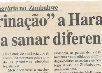 Crise da reforma agrária no Zimbabwe: “Peregrinação” a Harare para ajudar a sanar diferendo – 16 de Maio 2000