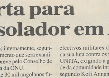 Annan alerta para quadro desolador em Angola – 14 de Abril de 2000