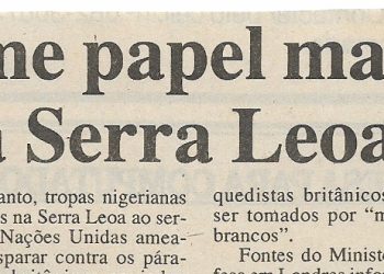 ONU (Organização das Nações Unidas) assume papel mais ofensivo na Serra Leoa – 17 de Maio de 2000