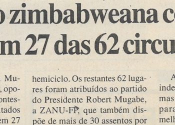 Oposição zimbabweana contesta eleições em 27 das 62 circunscrições – 07 de Julho de 2000