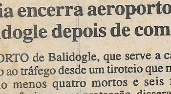Somália encerra aeroporto de Balidogle depois de combates – 02 de Fevereiro de 2001