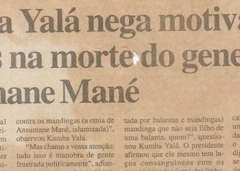 Kumba Yalá nega motivações étnicas na morte do general do general Ansumane Mané – 4 de Dezembro de 2000