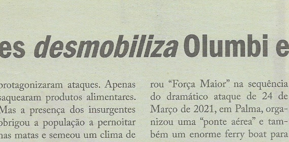 Ataques em Palma: TotalEnergies desmobiliza Olumbi e Mondlane – 10 de Junho de 2022