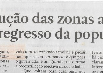 Cabo Delgado: reconstrução das zonas afectadas espevita regressa da população