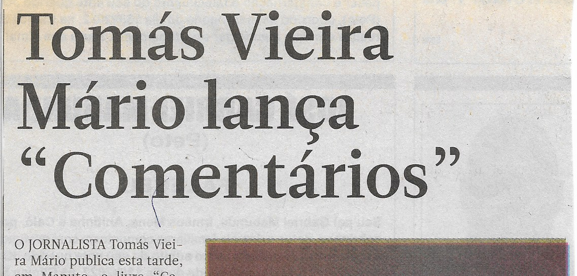 Tomás Vieira Mário lança “Comentários” – 14 de Junho de 2022