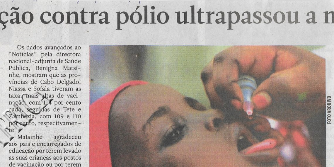 Vacinação contra pólio ultrapassou a meta – 20 de Julho de 2022