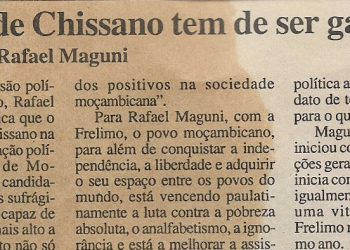 Sucessor de Chissano tem de ser ganhador – 21 de Janeiro de 2002