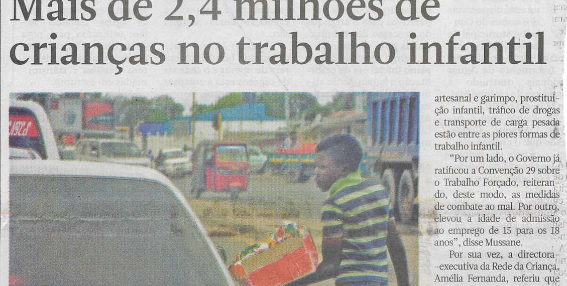 Mais de 2,4 milhões de crianças no trabalho Infantil – 21 de Junho de 2022