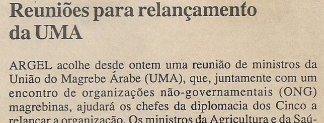 Reuniões para relançamento da UMA – 08 de janeiro de 2002