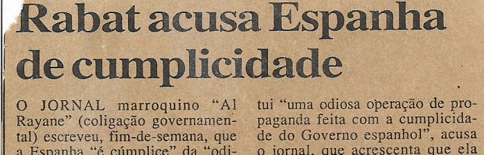 Rabat acusa Espanha de cumplicidade – 08 de Janeiro de 2002
