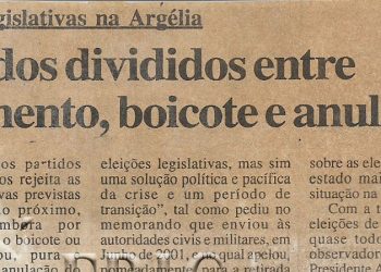 Partidos divididos entre adiamento, boicote e anulação – 05 de Abril de 2002