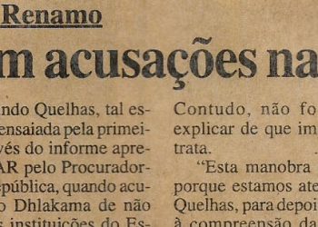 Ainda as manifestações da Renamo: Bancadas trocam acusações na AR – 05 de Abril de 2002