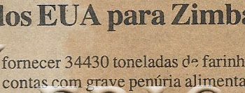 Milho dos EUA para Zimbabwe – 05 de Abril de 2002
