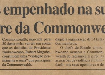 Londres empenhado na suspensão de Harare da Commonwealth – 10 de Janeiro de 2002