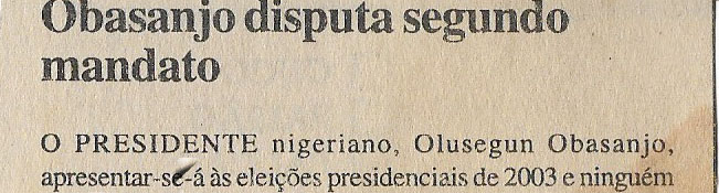 Obasanjo disputa segundo mandato – 02 de Abril de 2002
