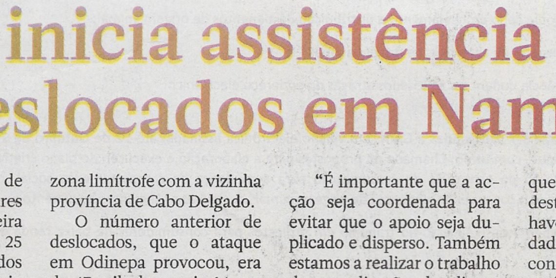 INGD Inicia assistência aos deslocados em Nampula – 03 de  Outubro de   2022