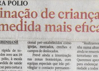Contra Pólio: vacinação de crianças é a medida mais eficaz – 07 de Julho de  2022