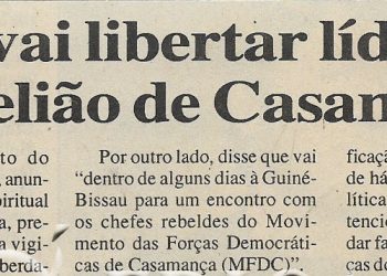 Wade vai libertar líder da rebelião de Casamança – 31 de Março de 2000