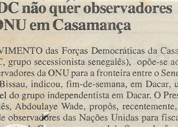 MFDC não quer observadores da ONU em Casamança – 23 de Maio de 2000