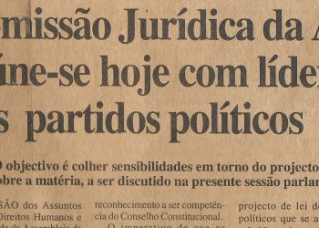 Comissão Jurídica da AR reúne-se hoje com líderes dos partidos políticos – 02 de Abril de 2002