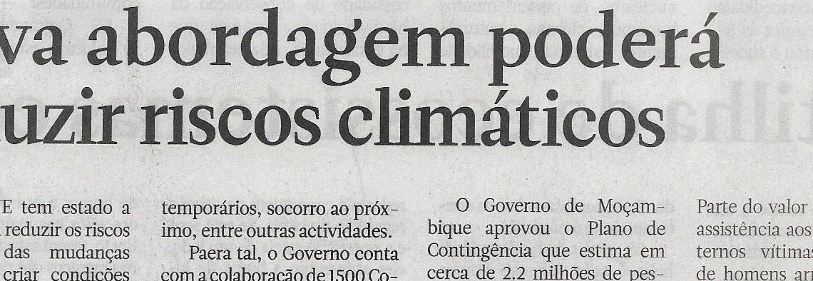 Nova abordagem poderá reduzir riscos climáticos – 12 de Dezembro de 2022