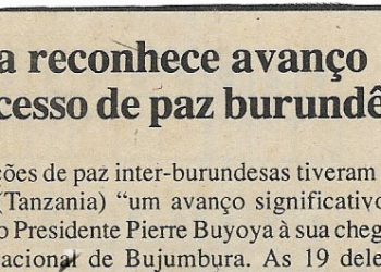 Buyoya reconhece avanço no processo de paz burundês – 31 de Março de 2000