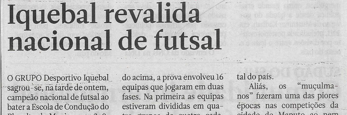 Iquebal revalida nacional de futsal – – 19 de Dezembro de 2022