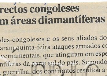 Insurrectos congoleses atacam áreas diamantíferas – 25 de Março de 2000