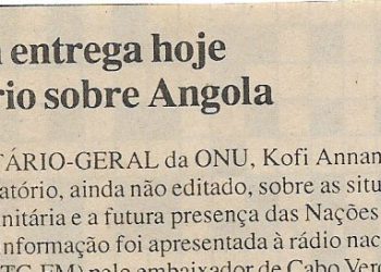 Annan entrega hoje relatório sobre Angola – 18 de Janeiro de 2000