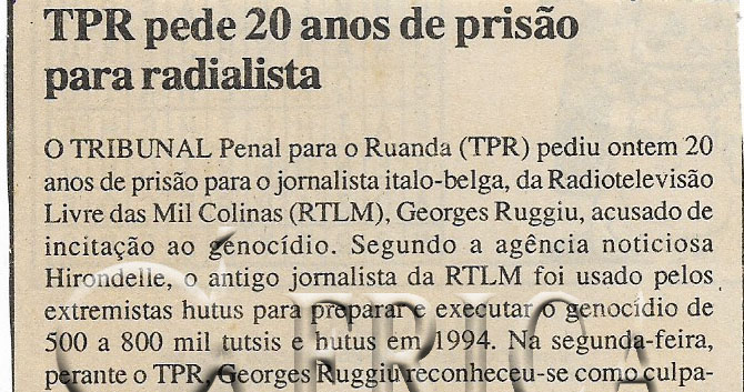 TPR pede 20 anos de prisão para radialista – 17 de Maio de 2000