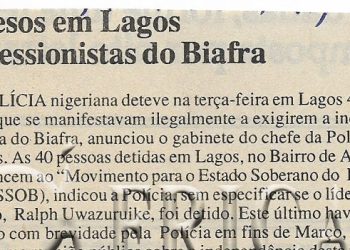 Presos em Lagos secessionistas do Biafra – 21 de Abril de 2000