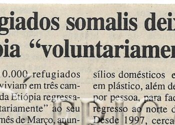Refugiados somalis deixam Etiópia “voluntariamente” – 21 de Abril de 2000