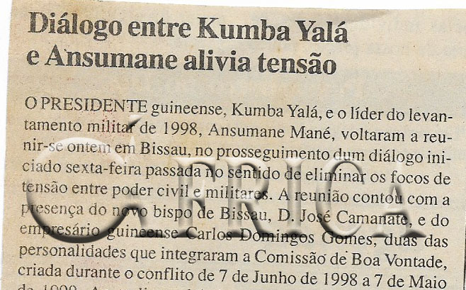 Diálogo entre Kumba Yalá e Ansumane alivia tensão – 25 de Maio de 2000