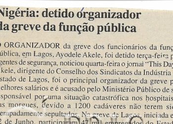 Nigéria: Detido organizador da greve da função pública – 07 de Julho de 2000