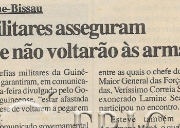 Guiné-Bissau: Militares asseguram que não voltarão às armas – 18 de Maio de 2000